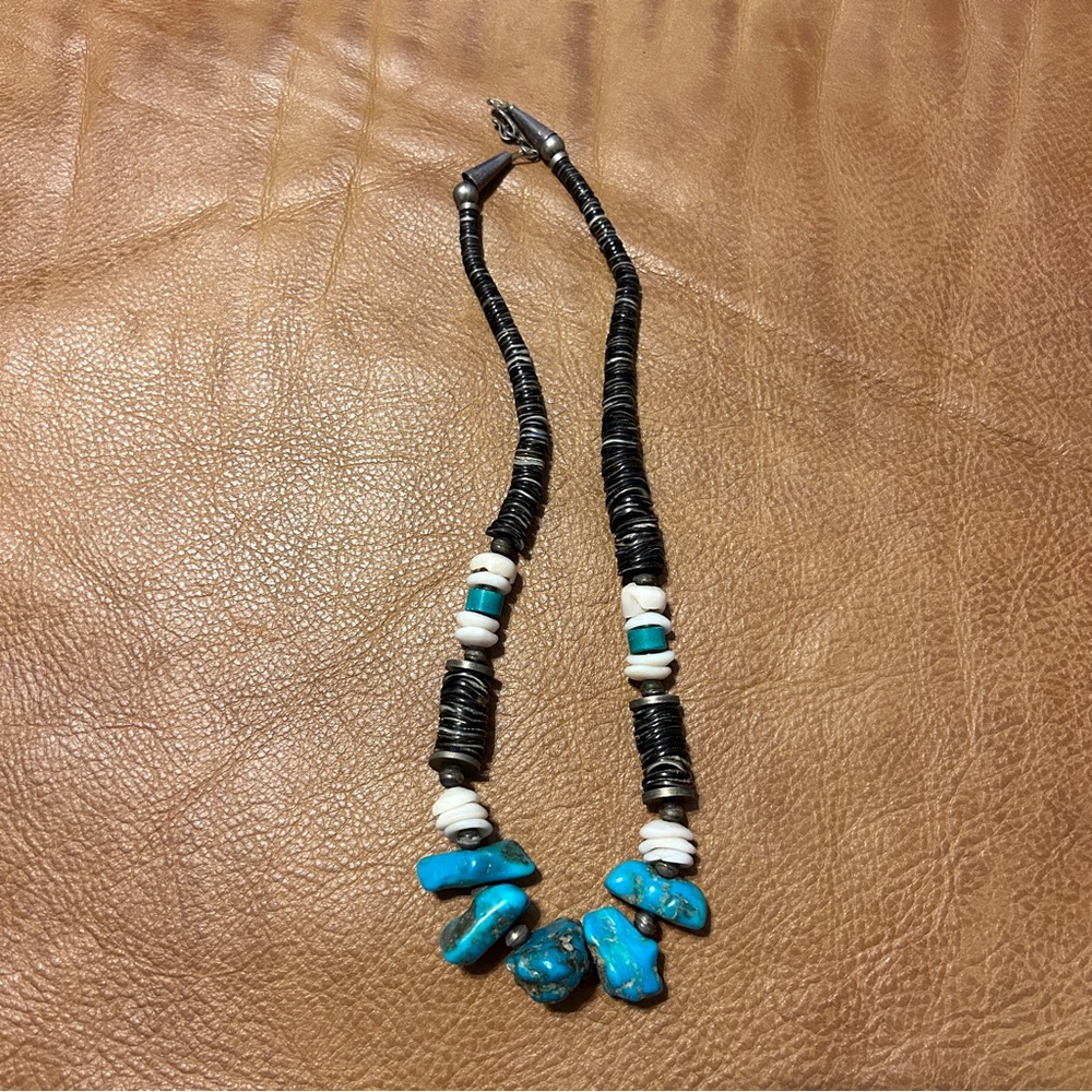 Native Turquoise And Shell Necklace - image 1